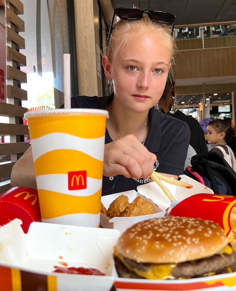 Ziggy wanted "real food" after a month of ship fare across the Atlantic, so we sampled "local food!" 🤣